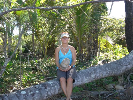 Meine Cocosnuss und ich am Mission Beach...