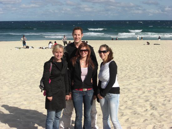 Tanja, Chris, Sarah und Josepha am Bondi Beach