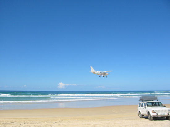 Landung mitten auf dem Highway