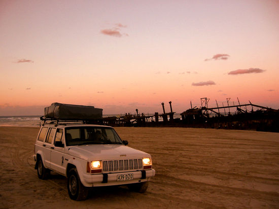 Sonnenuntergang am Wrack