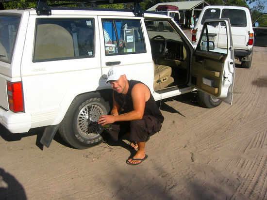 Erst mal wieder Druck auf die Reifen bringen...