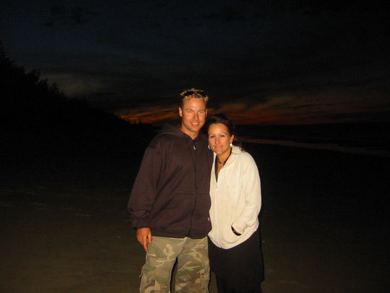 Onnenuntergang am Strand von Woodgate