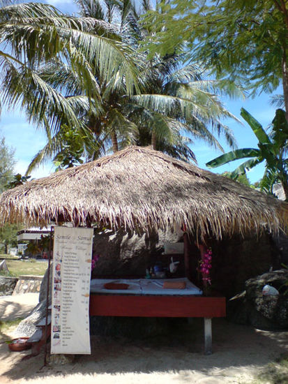 Massagehütte am Strand