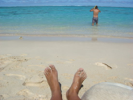 Schoene Aussichten! Und man beachte den waermenden Hundekoerper neben mir.