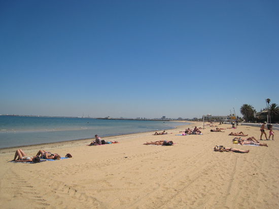 Melbourne Beach in St. Kilda! Nicht sehr aufregend ...
