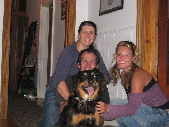 Vanessa, Jim, Felix (dog) and me!!