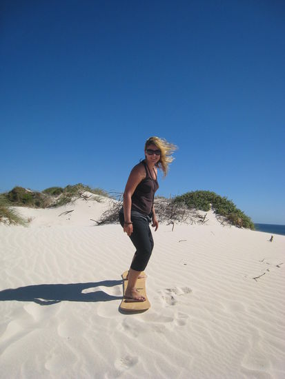 Ich beim Sandboarden