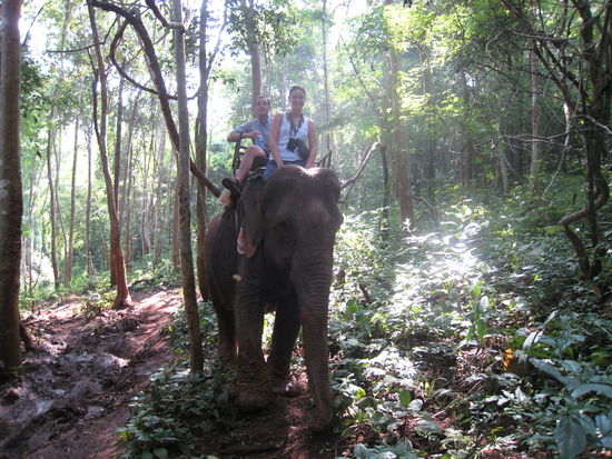 Ich und Mr. Canada auf dem Elefanten