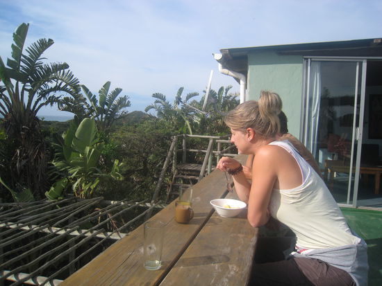 Jacki beim Fruehstueck