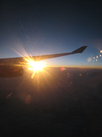 Mein letzter Sonnenaufgang vom Flugzeug aus! Die Reise ist zuende ...