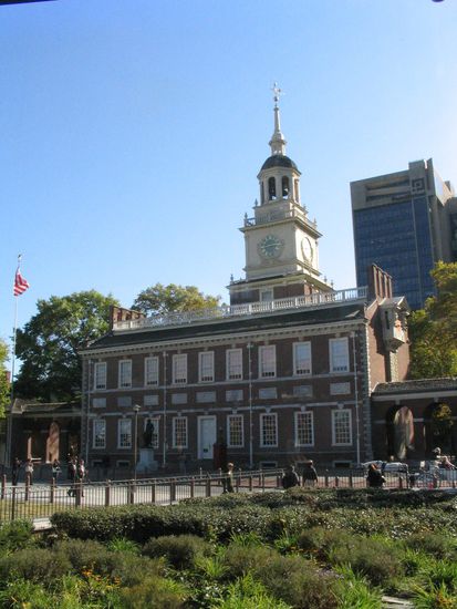 Independence Hall, da oben hing die Glocke früher