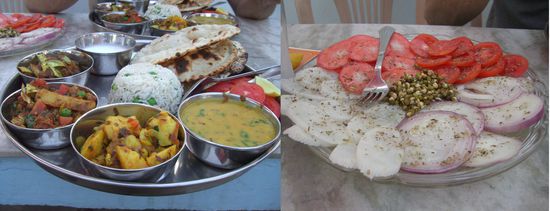 also das ist sicher - das Essen ist super und auch wenns wieder ein Thali veg. ist, es schmeckt immer wieder anders und jetzt essen wir auch schon Salat