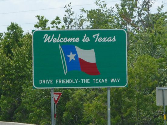 Um 14.34 Uhr überqueren wir die Stateline nach Texas.