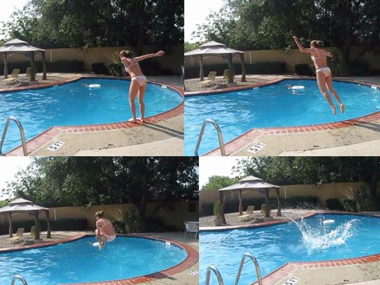 In Forth Worth haben wir das einzige Mal den Sprung in den Pool gewagt und irgendwer hat gemeint - Haltungsnote 2 - was soll das, ich finde, meine Arschbombe war 1. Sahne !!!