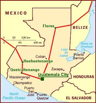 Meine Route durch Guatemala.