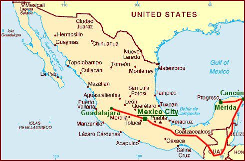 Weiter nach Cancún und Mérida.
