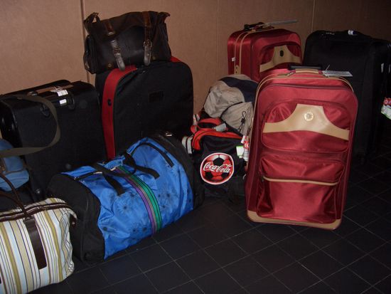 Unser Gepaeck, meins ist einzig und allein der Rucksack