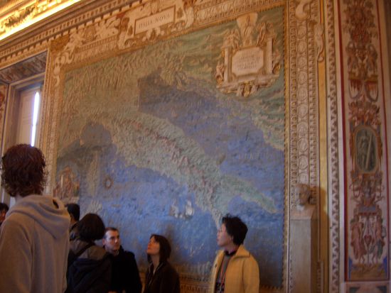 Gemalte Landkarte in der Galleria delle Carte Geografiche