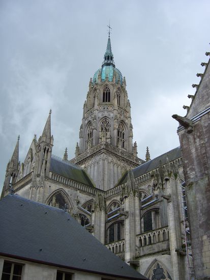 Kurz bevor der Regen kam, ein letztes Bild der Kathedrale von Bayeux