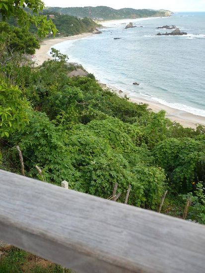 Blick von unserer Cabaña über die Bucht von Mazunte