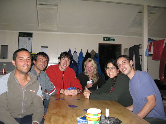 Honza, ich, Walter, Chantal und die beiden aus Israel in der Cold Water Hut