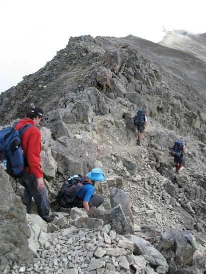der Rueckweg fuehrt ueber einen Grat