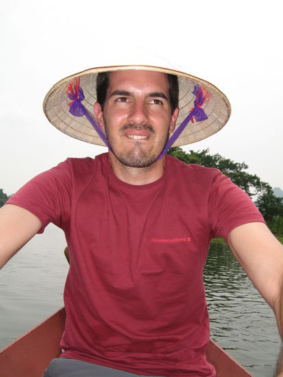 Sebastian beim Rudern