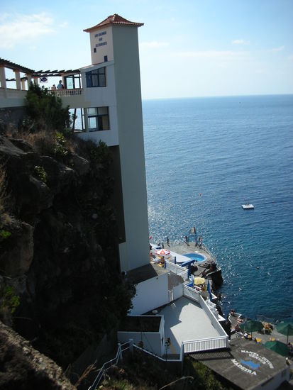 Fahrstuhl zum Restaurante Atlantico und zum Meer im Hotel Galomar.