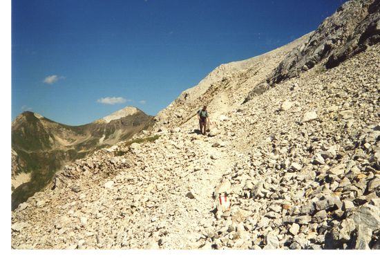 Abstieg zur Südwiener Hütte.