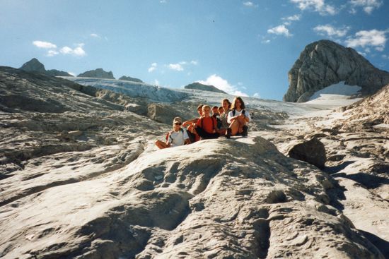 Vom Gletscher abgeschliffene Felsformationen.