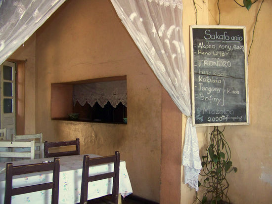 Das Restaurant mit Speisekarte