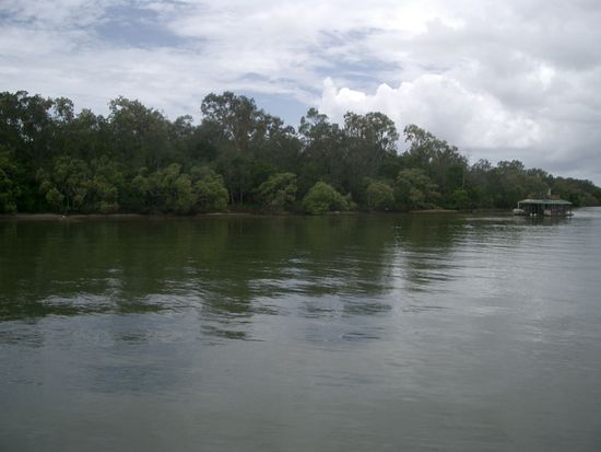 Wie in der Serie, Crocodile Hunter. Der drehte uebrigens in diesem River...