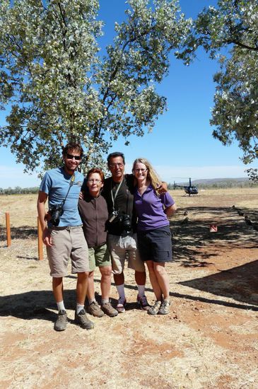 Wir sind zusammen geflogen:Jessie,ich Spiros und Cathy