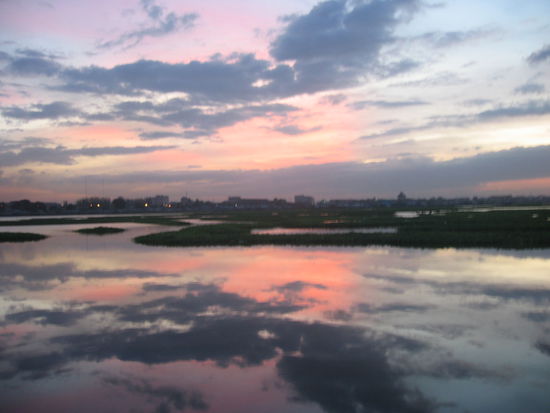 ausblick von unserem guesthouse restaurant, natuerlich mit haengematten
