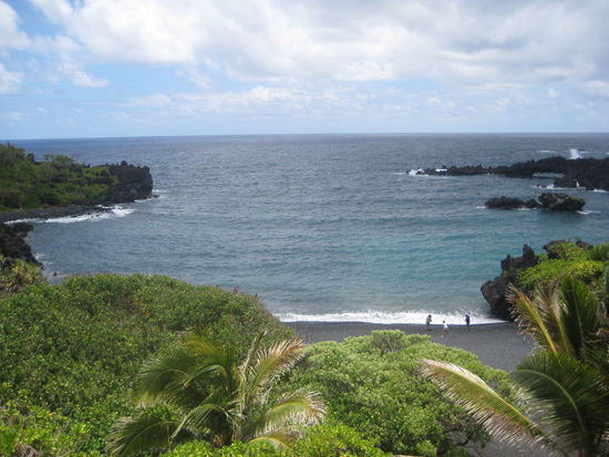 black sand beach