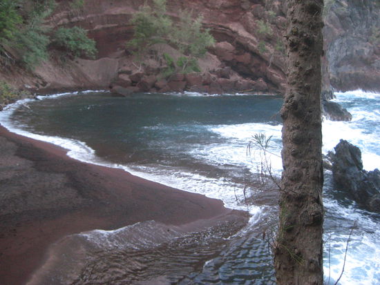 red sand beach. wow!!