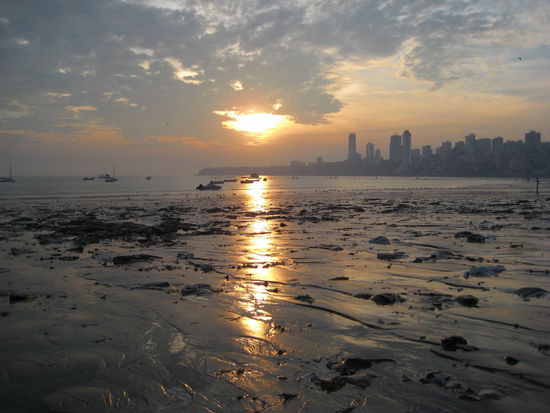 bombays strand. sieht schoen aus, nur leider sind die dunklen flecken abfall 