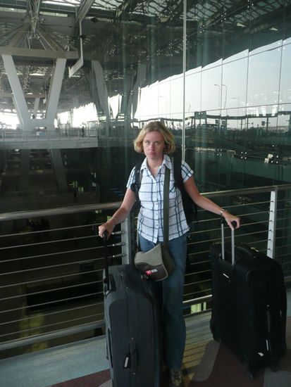 Traurig am Flughafen