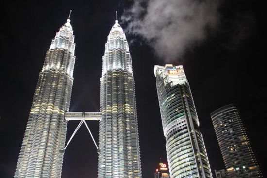 Twin Towers by night