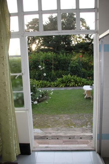 Blick aus unserem Zimmer im Father's Guesthouse in den Cameron Highlands