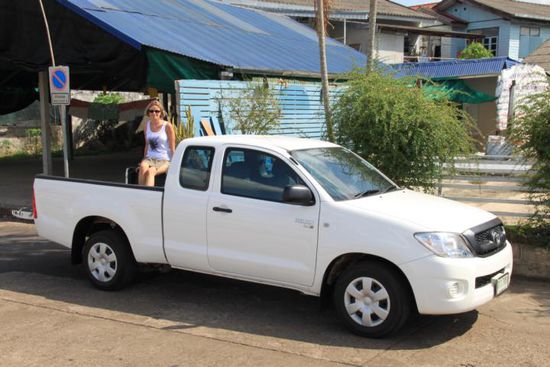 Falls Hendi einmal langweilig wird, kann sie auch hinten mitfahren.
