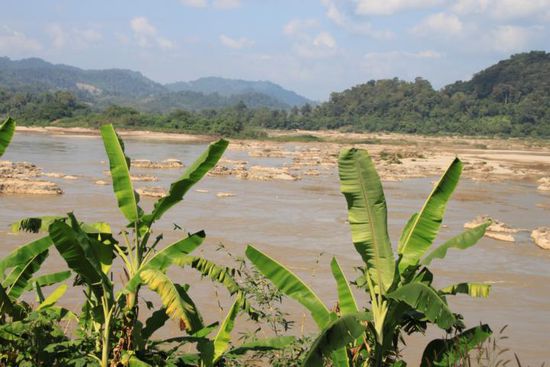 Auch das ist der mächtige Mekong. In der Trockenzeit fast ausgetrocknet.