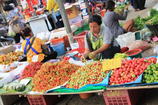 Hier sind es Chili, Tomaten und Limonen.