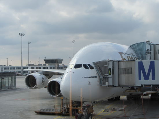 Da steht er bereit, unser A380