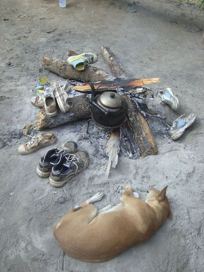 Kein Holz mehr? Dann nehmen wir doch unsere Schuhe und danach den H... 