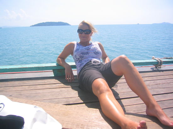 Sonnenbad auf dem Deck!