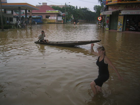 Dancing in flooded Hue 