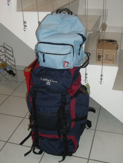 und so wär das ganze nun gepackt... ~15Kg