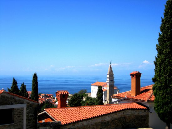Blick hinuter nach Piran