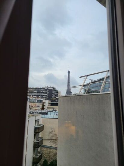 Haha, jap, aus unserem Fenster hat man Sicht auf den Eifelturm